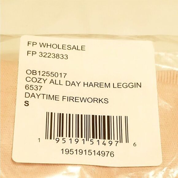 Free People Cozy All Day Harem Leggings/Joggers In Pink Daytime Fireworks - Picture 4 of 5